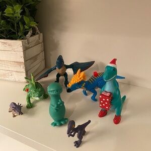 Lot of Seven Random Toy Dinosaurs